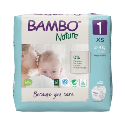 Эко-подгузники Bambo Nature 1 (2-4 кг), 22 шт купить оптом в Самаре