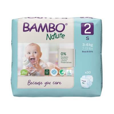 Эко-подгузники Bambo Nature 2 (3-6 кг), 30 шт купить оптом в Самаре